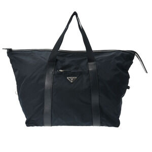 PRADA Navy Blue Nylon Boston Bag